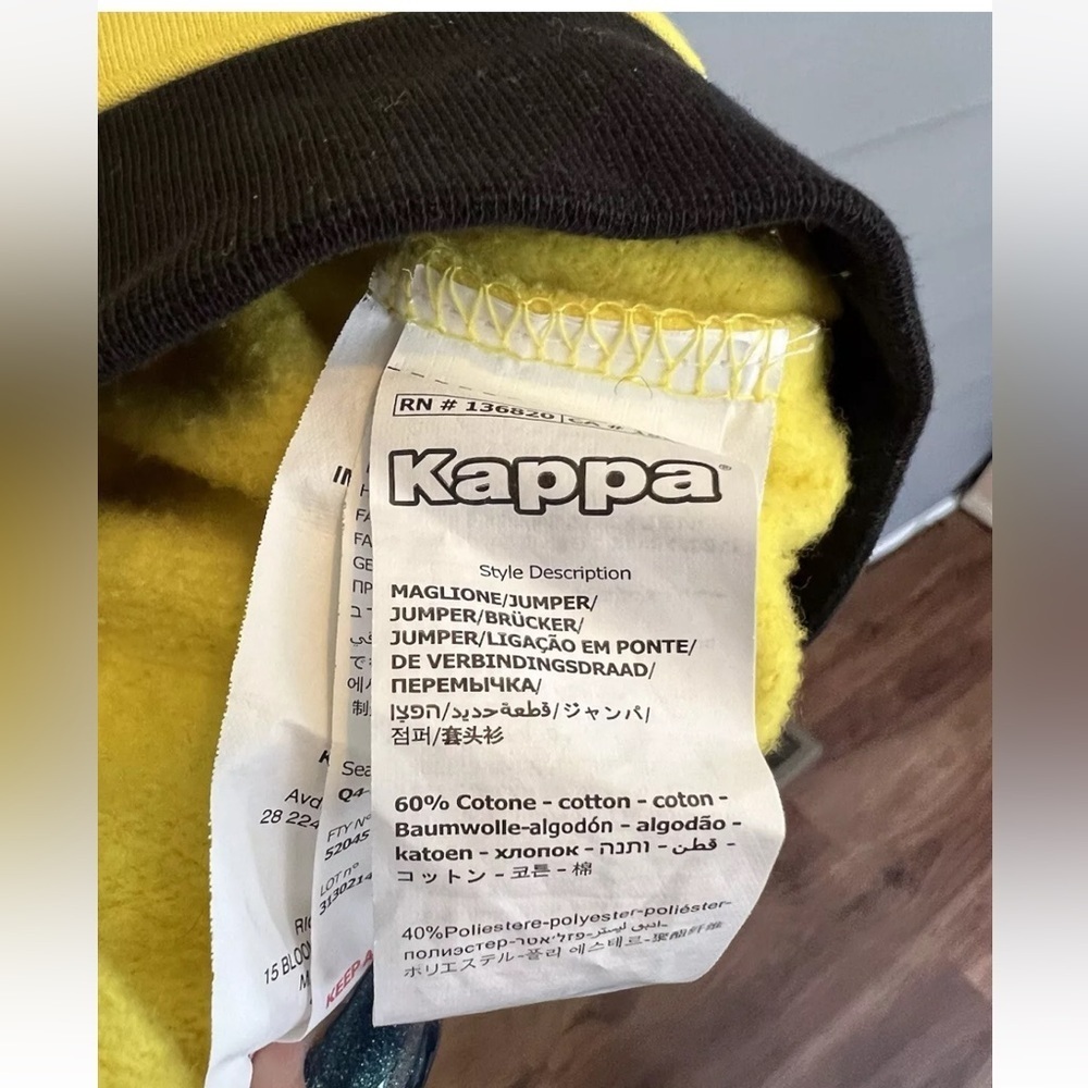 Kappa Hoodie  Yellow stripes Size M - Picture 4 of 9